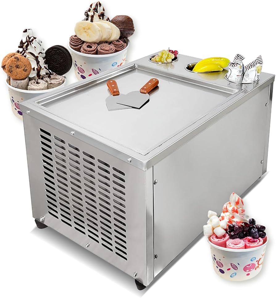 Amazon | 業務用ロールアイスクリームマシン、フローズンヨーグルト