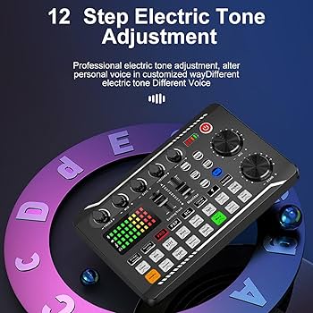 Amazon.com: F998 Live Sound Card Audio Mixer, Podcast Audio