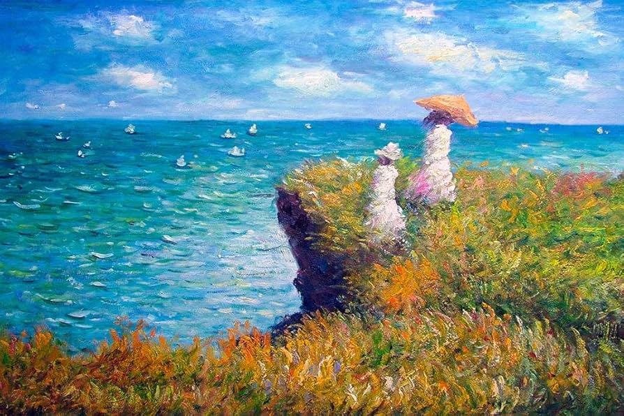Amazon.com: Claude Monet The Promenade On The Cliff Impressionist