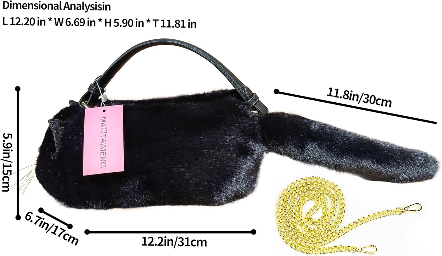 Amazon.com: MAOTAIMENG Realistic Plush Cat Shape Bag For Women