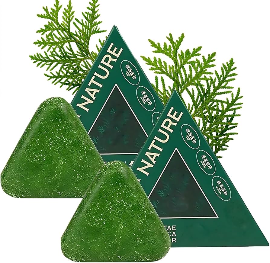 Amazon｜Nature Triangle Shampoo Bar,Nature Seven Green Soap