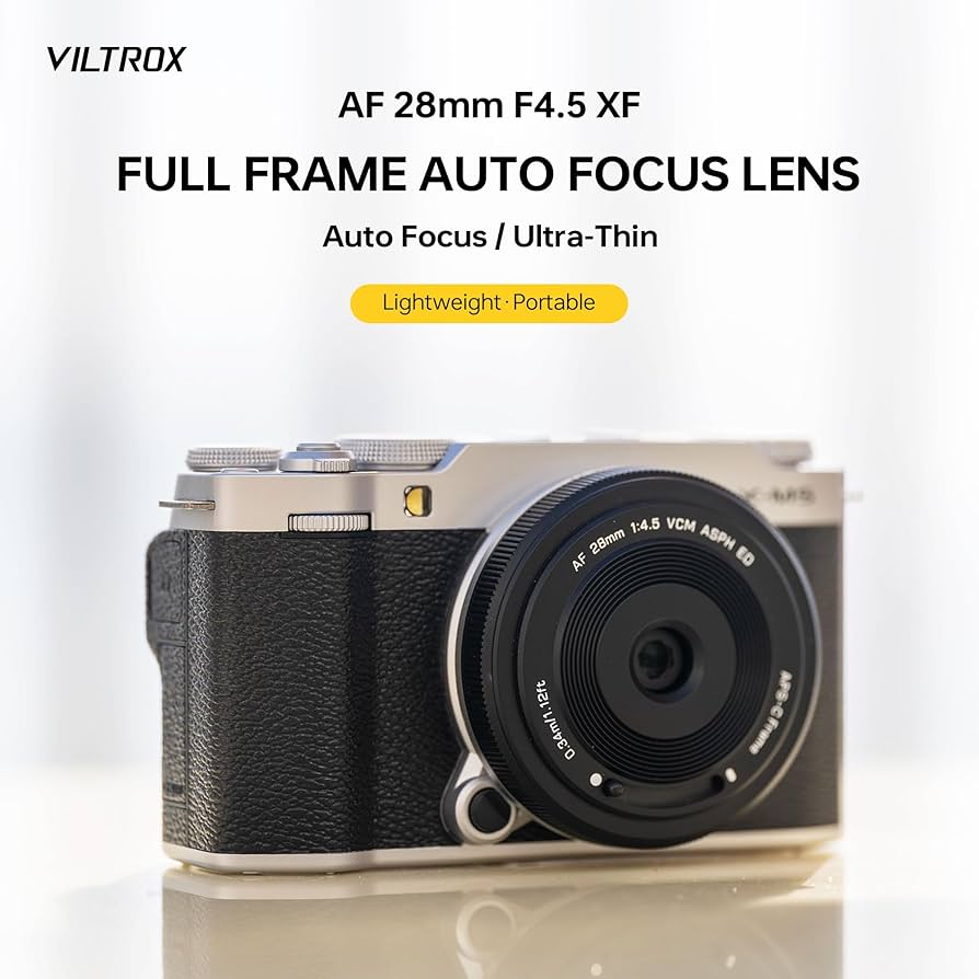Amazon.com : VILTROX AF 28mm F4.5 f/4.5 XF Pancake Lens for Fuji X