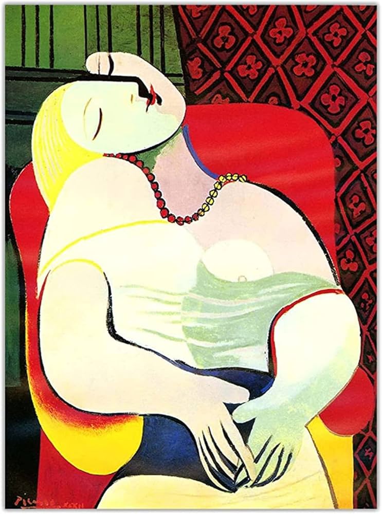 Amazon.co.jp: パブロ・ピカソ ポスター《夢》キャンバス絵画 ピカソ