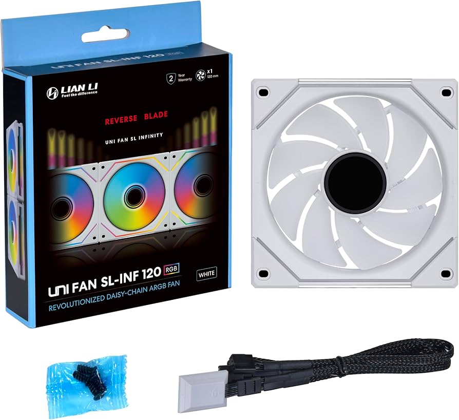 Amazon.com: Lian Li UNI Fan SL-Infinity 120 RGB Triple Pack White