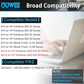 Amazon.com: OUWEE CC03XL Laptop Battery Compatible with HP
