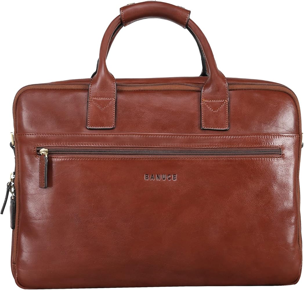 Amazon.com: Banuce Full Grains Italian Leather Briefcase for Men