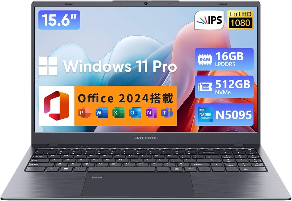 Amazon.co.jp: ノートパソコン 【Office2024搭載 】15.6インチ N5095