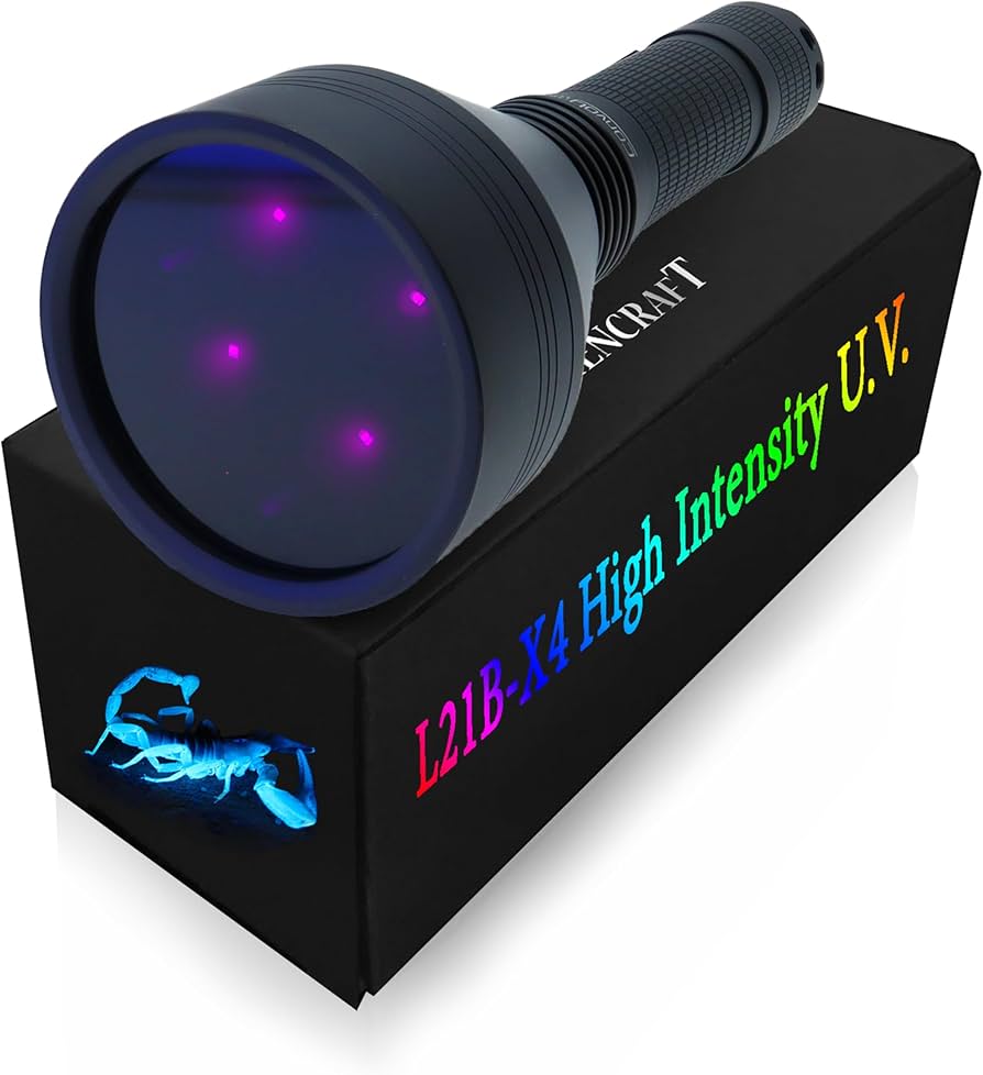 Convoy L21B-X4 365nm UV Flashlight with ZWB2 Filter by Lumencraft