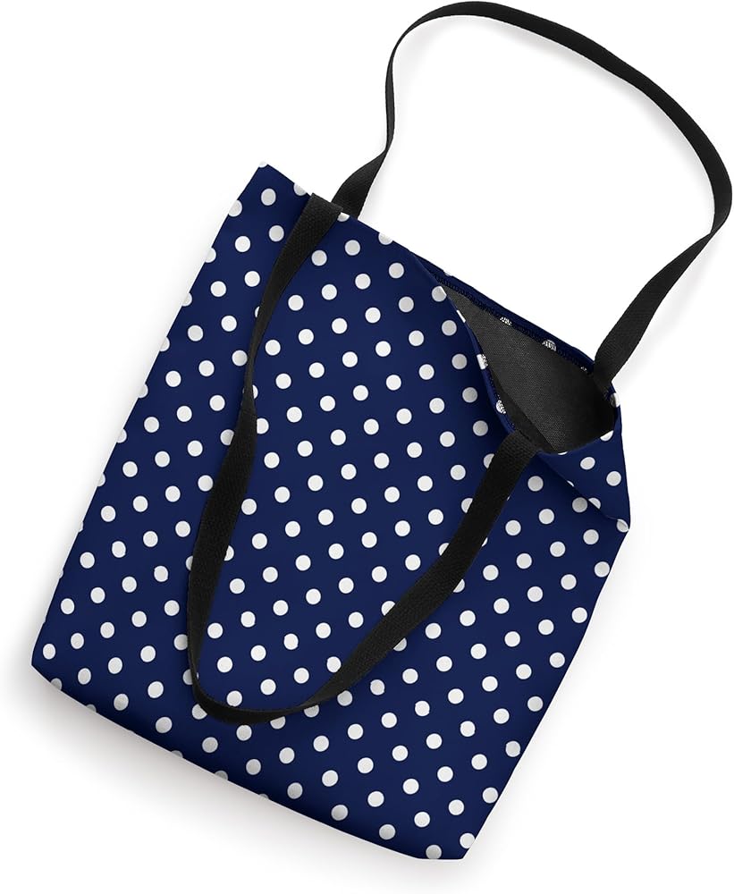 Amazon.com: Navy Blue and White Polka Dot Pattern Tote Bag