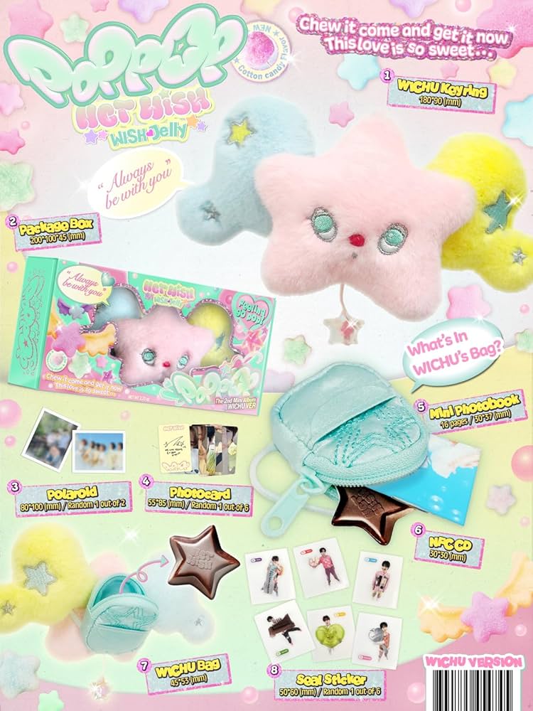 Amazon.com: NCT-WISH poppop 2nd Mini Album (WICHU Ver. Smart Album