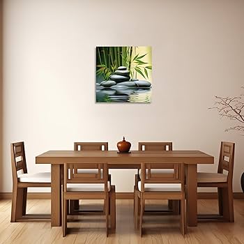 Amazon.com: ZXHYWYM Green Bamboo Pictures Zen Wall Art Stone