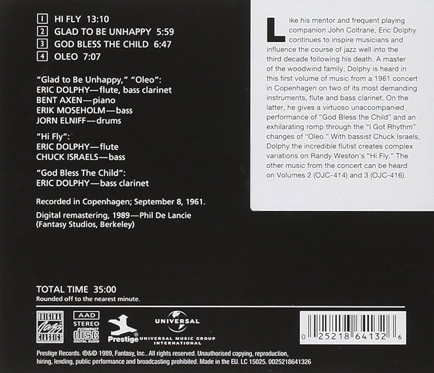 Amazon.co.jp: Eric Dolphy in Europe, Vol. 1: ミュージック
