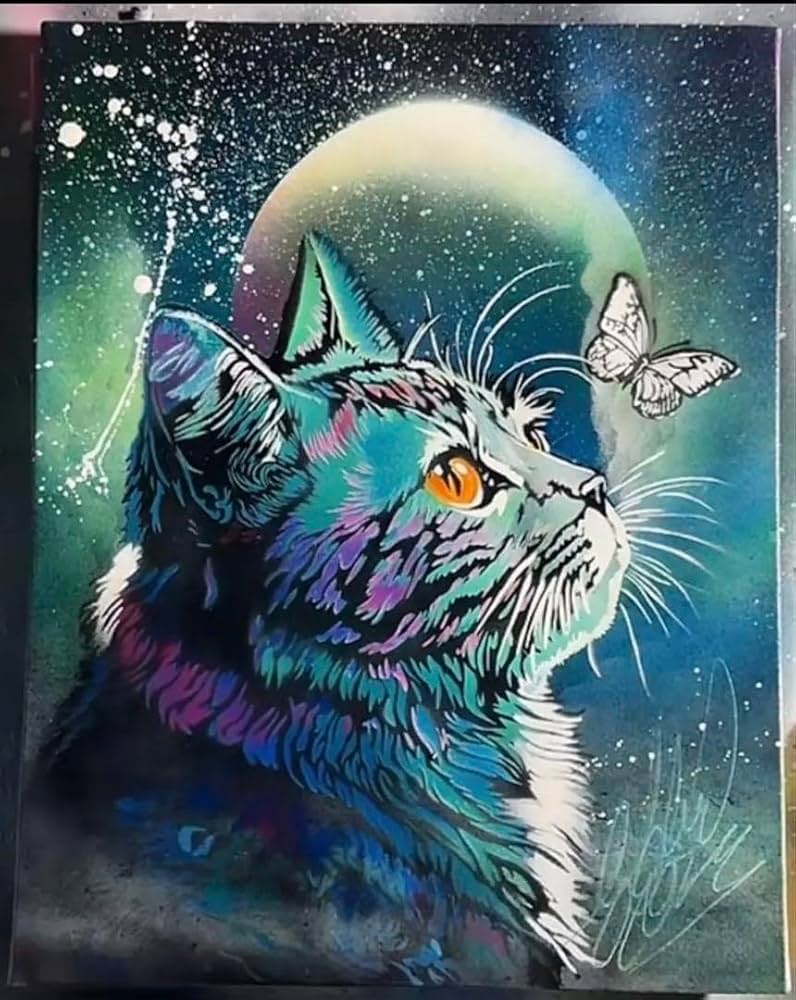 スプレーアートエデン 原画 ウッドアート 金魚と花火2枚セット