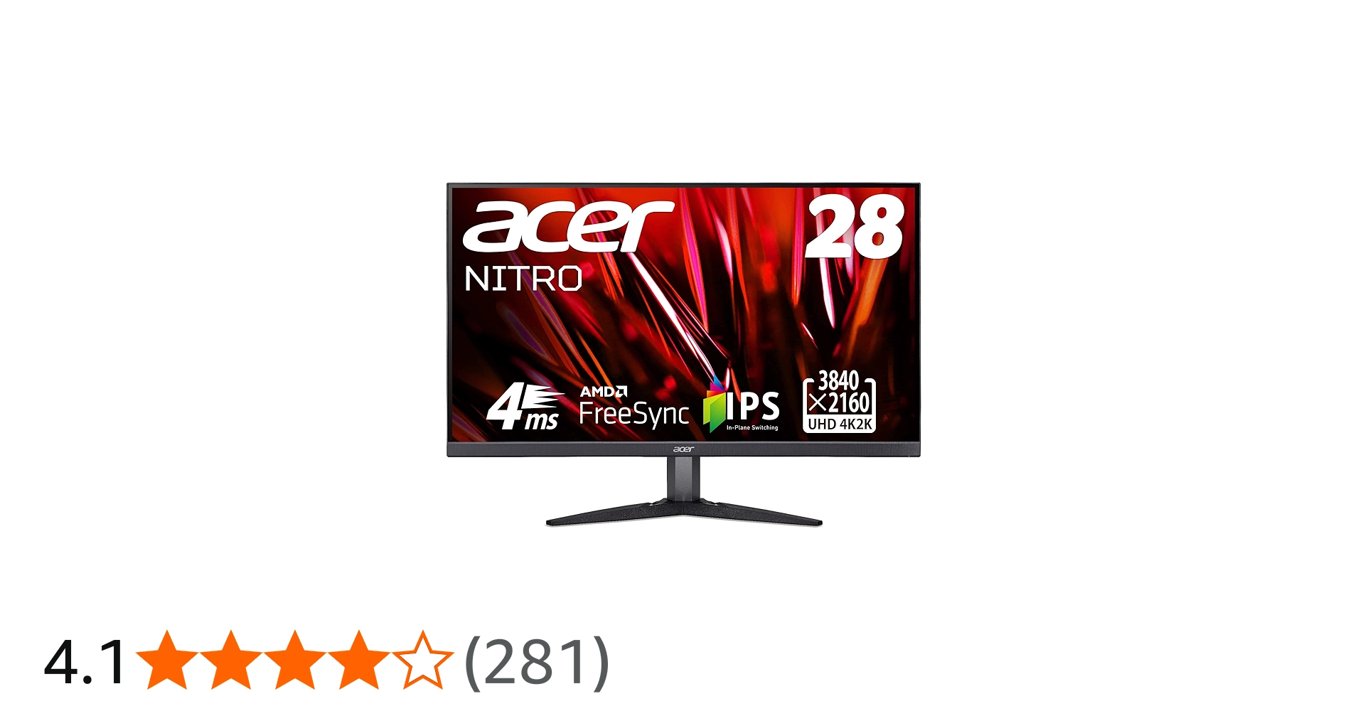 Amazon.co.jp: Acer ゲーミングモニター Nitro KG282Kbmiipx 28インチ