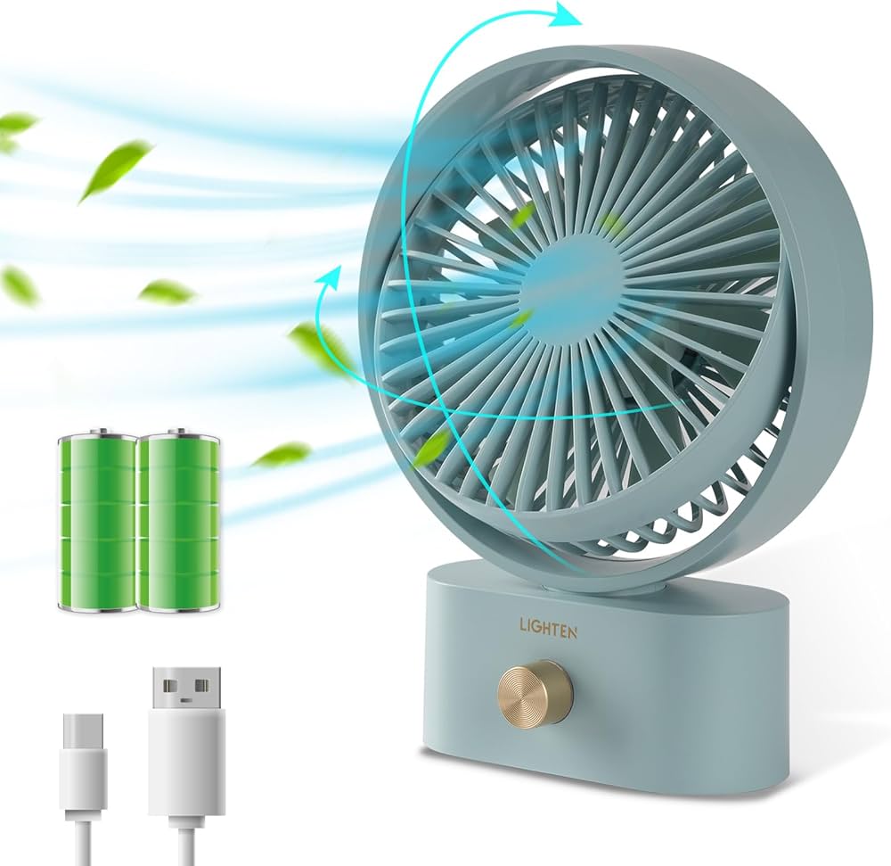 Amazon | 【ミツバストア 】USB卓上扇風機 充電式 自動左右首振り 風量