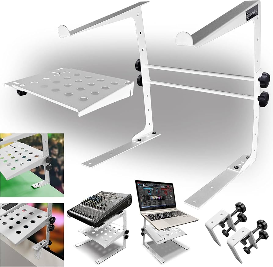 Amazon.com: AxcessAbles Two-Tier Adjustable DJ Stand with Clamps