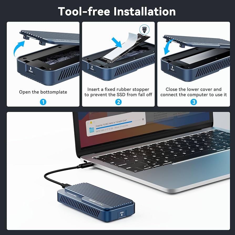 Amazon.com: ACASIS 80Gbps M.2 NVMe SSD Enclosure, with Cooling Fan