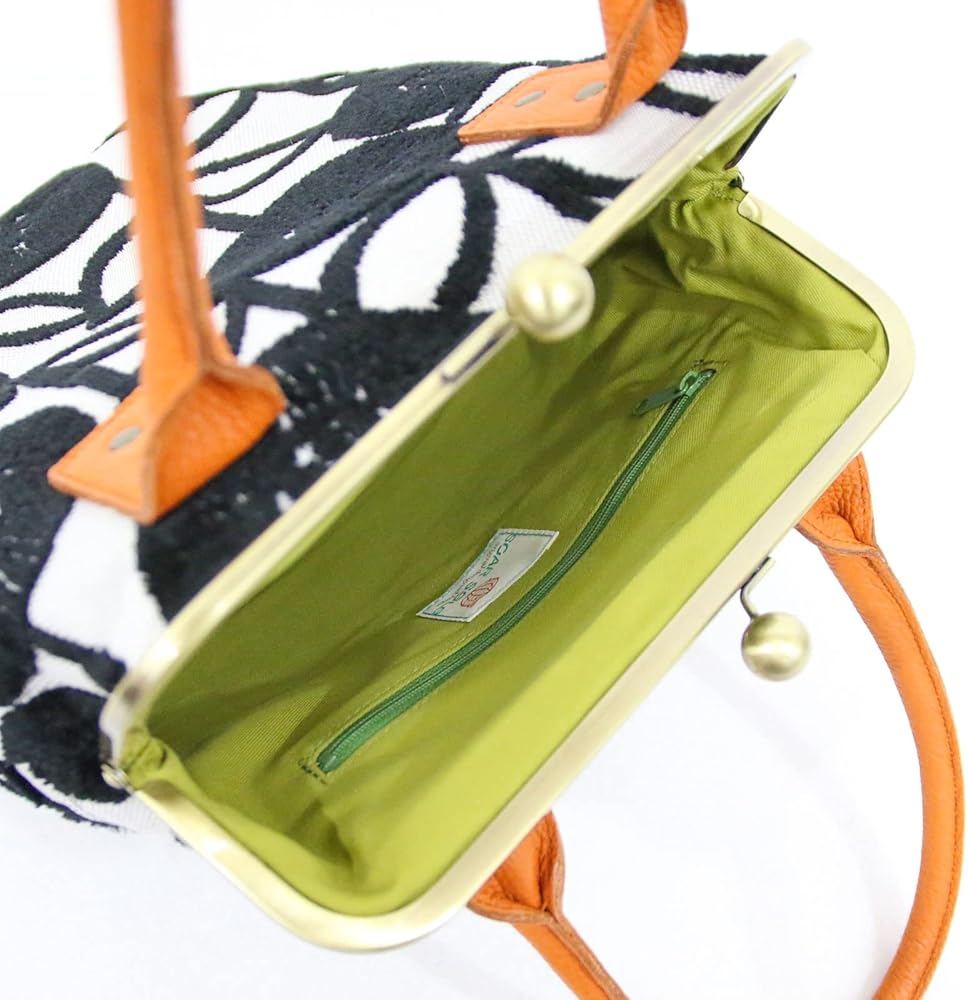 Amazon | がま口 ジャカード ゴブラン 本革 A4対応 おおきめトート