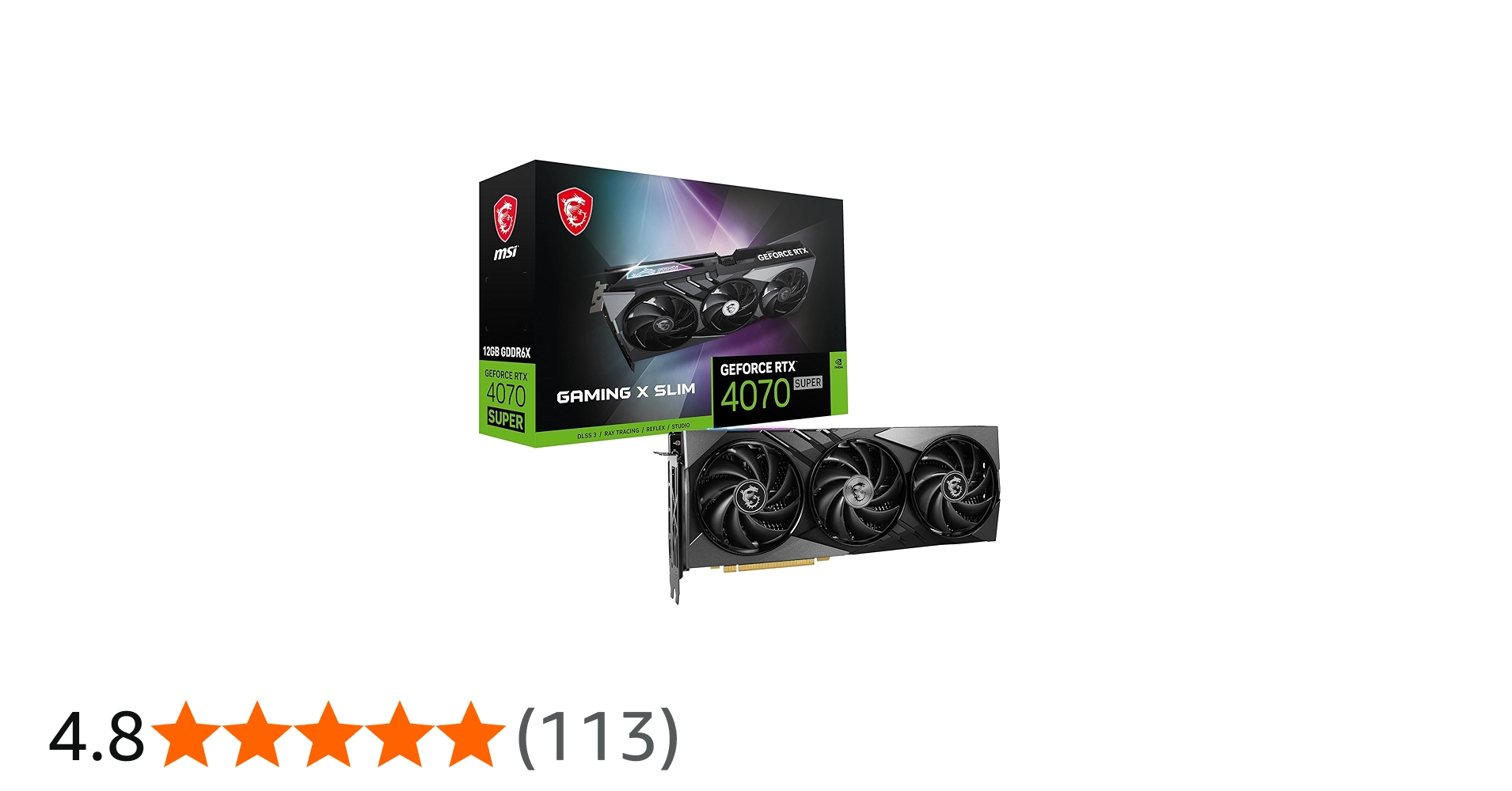 Amazon | MSI GeForce RTX 4070 SUPER 12G GAMING X SLIM/A PCIe4.0 2