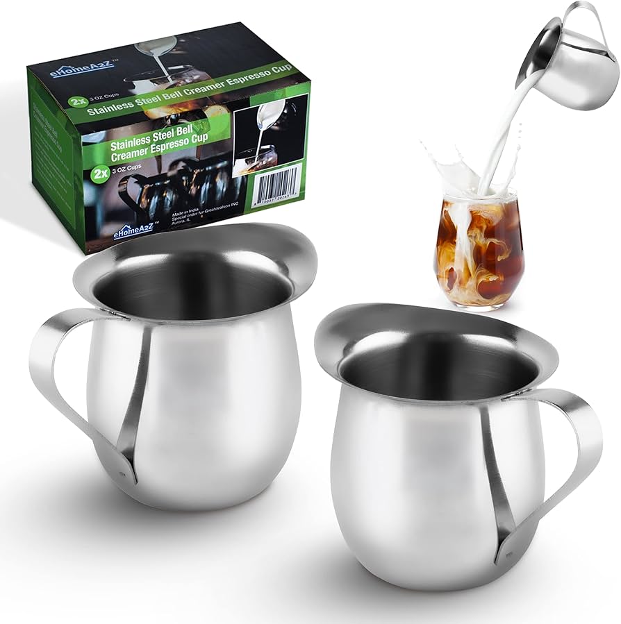 Amazon.com: EHOMEA2Z Stainless Steel Bell Creamer Espresso Shot