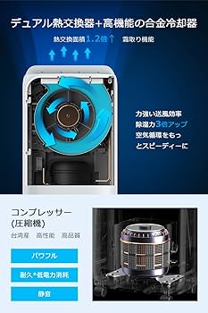 Amazon | 除湿機 コンプレッサー式 【除湿量11L/日 4L大容量タンク