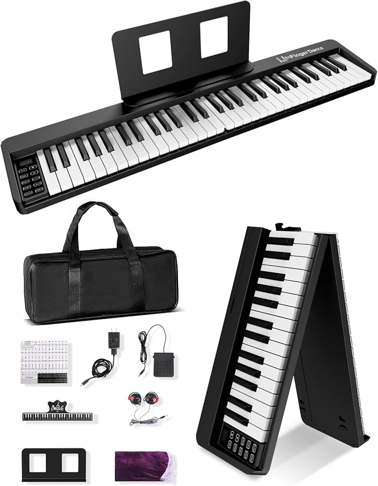 Amazon.com: Finger Dance 61 Key Folding Piano Keyboard, Upgrand