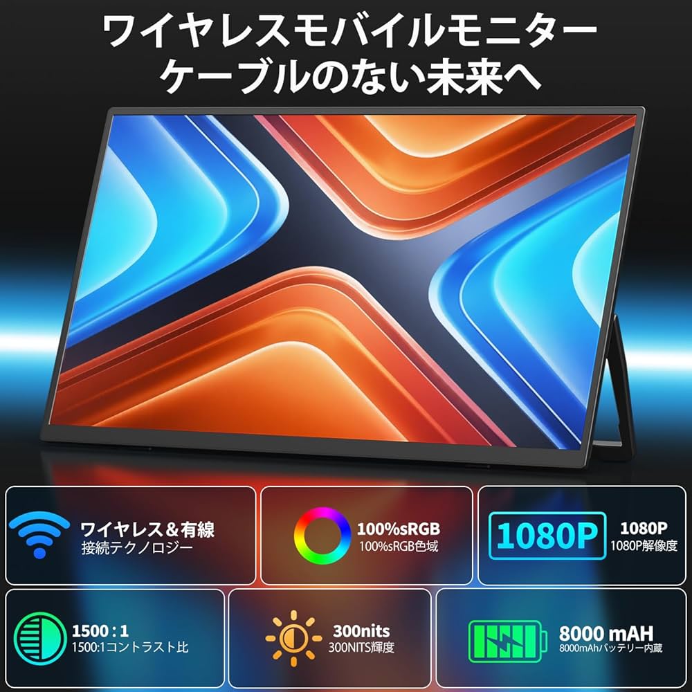 Amazon.co.jp: KEEPTIME ワイヤレス モバイルモニター 15.6インチ 1920