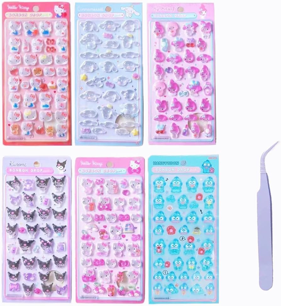 Amazon.co.jp: [6 枚セット] 3Dエンボスステッカーセット 装飾