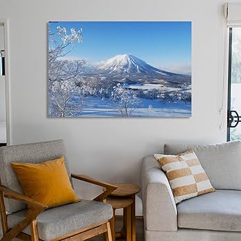 油絵 菅家令子 絵 絵画 インテリア F6-081911 風景 冬の富士山 油絵