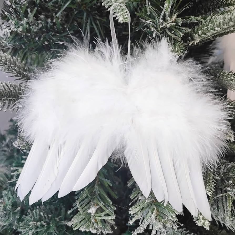 Amazon.com: 10Pcs White Angel Wings for Christmas Tree Ornament
