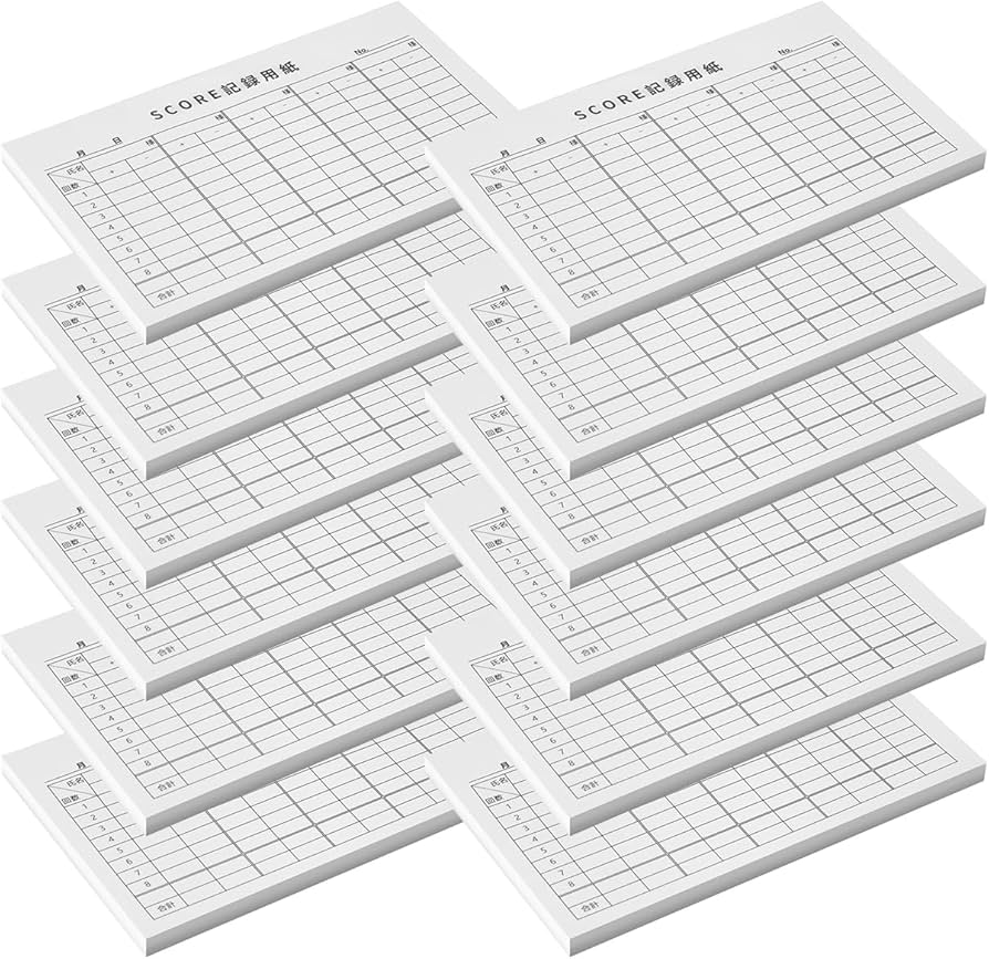 Amazon | AKIHI 麻雀記録本 12冊 麻雀得点 スコア記録帳 徳用セット