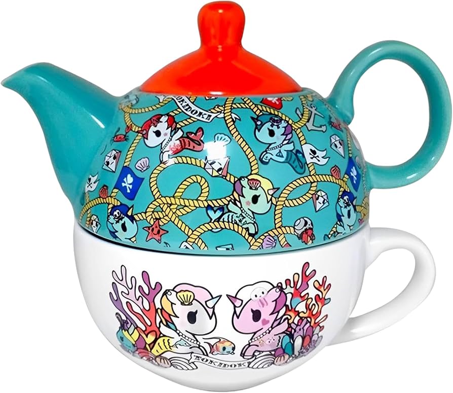 Amazon.com | Tokidoki 11oz Ceramic Teapot and 9oz Mug Set: Teapots