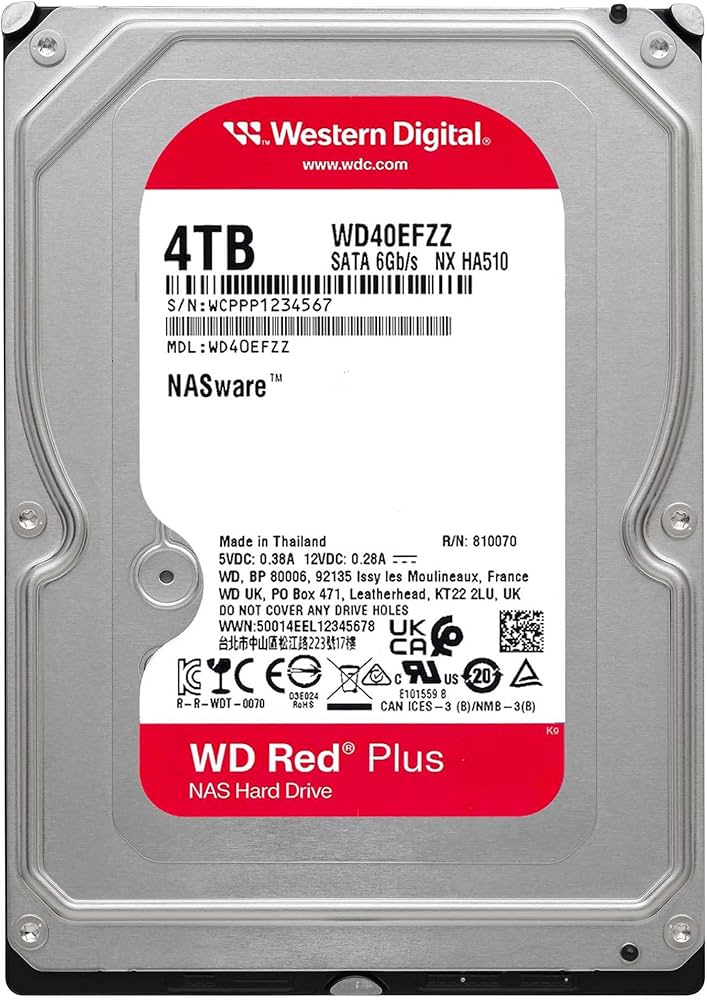 Amazon.co.jp: Western Digital WD RedPlus Internal HDD 4TB CMR 3.5