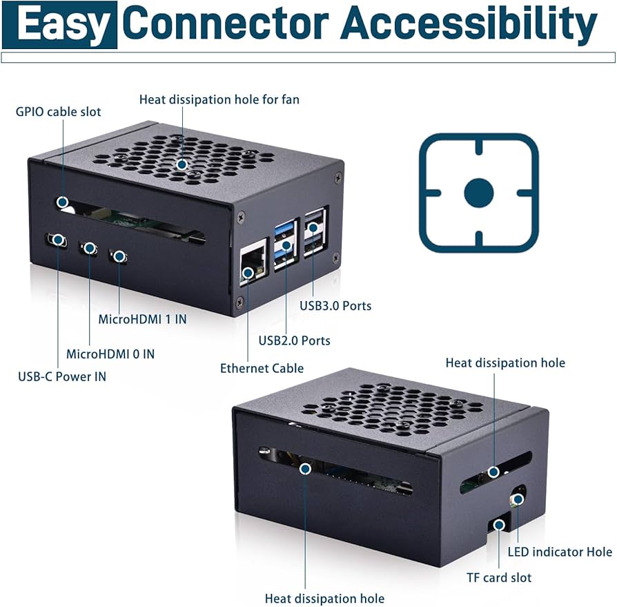 Amazon.co.jp: GeeekPi Raspberry Pi 5 用 メタルケース ファン付き