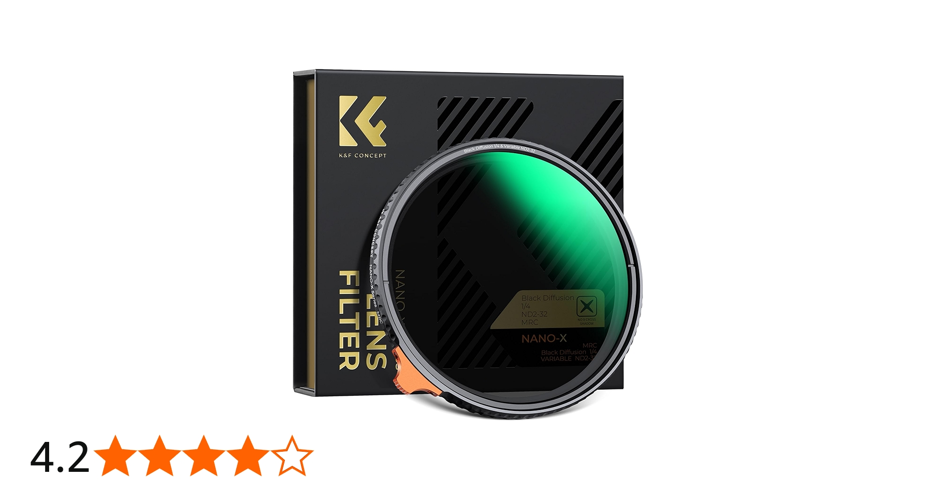 Amazon | K&F CONCEPT 77mm 可変NDフィルターND2-ND32+ブラックミスト1