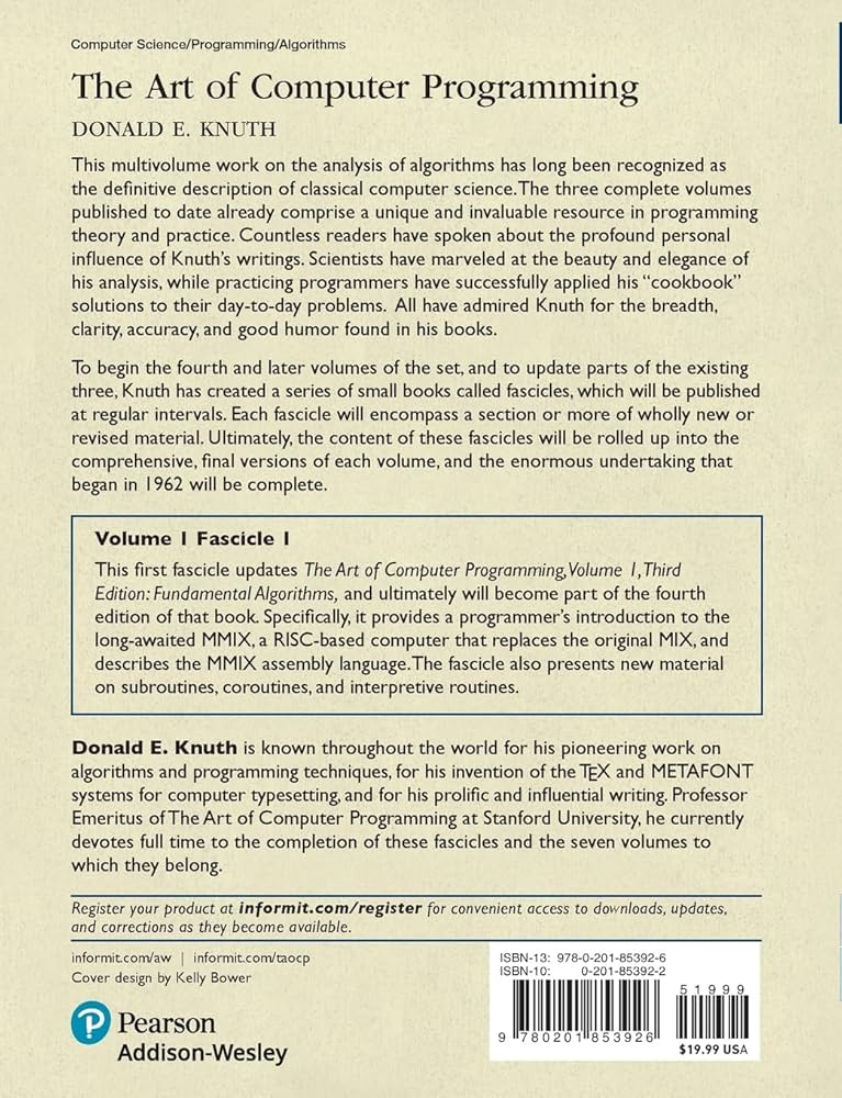 Amazon | The Art of Computer Programming, Volume 1, Fascicle 1