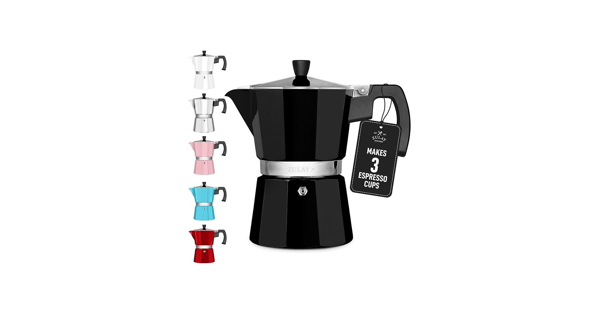 Amazon.com: Zulay Moka Pot Espresso Stovetop Coffee Maker - Leak