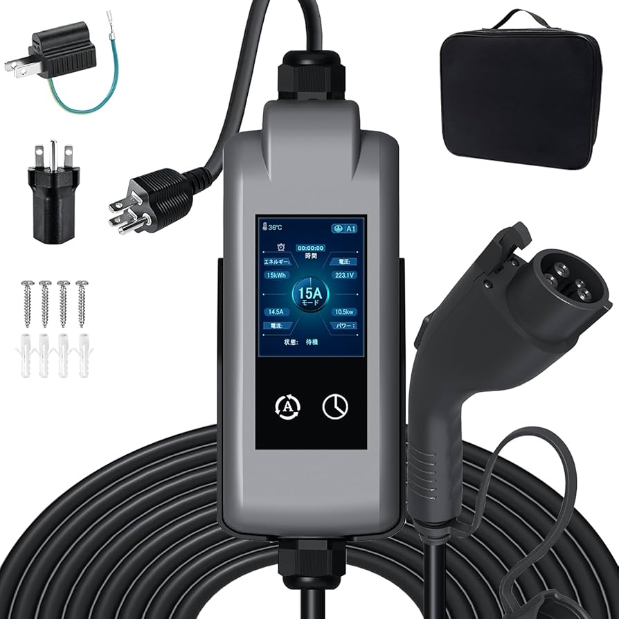 Amazon.co.jp: sokucha 新型 家庭用 EV充電器 4 段階電流切替（15A/13A
