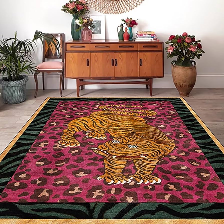 Amazon.com: Tibetan Tiger Rug Boho Leopard Print Rug 4x6 ft Animal