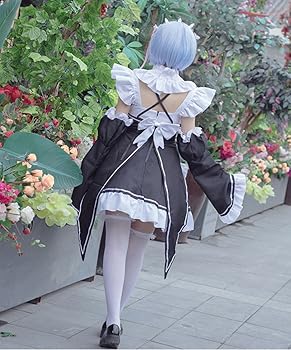 Amazon.co.jp: コスプレ メイド服【Re:0から始まる異世界生活】 ラム