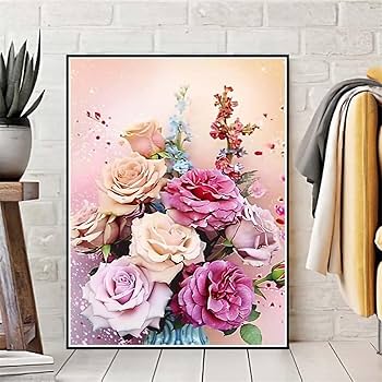 薔薇の少女 ダイヤモンドアート ラインストーンビーズ ハーフ