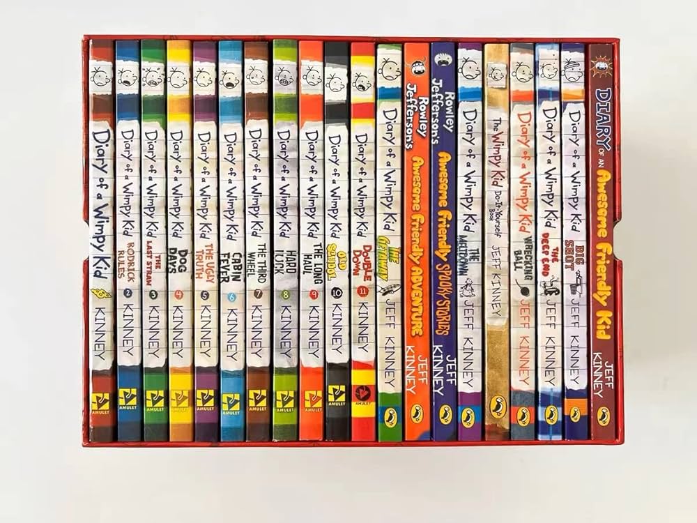 A Library of Diary of a Wimpy Kid 1-21 Books Complete Collection