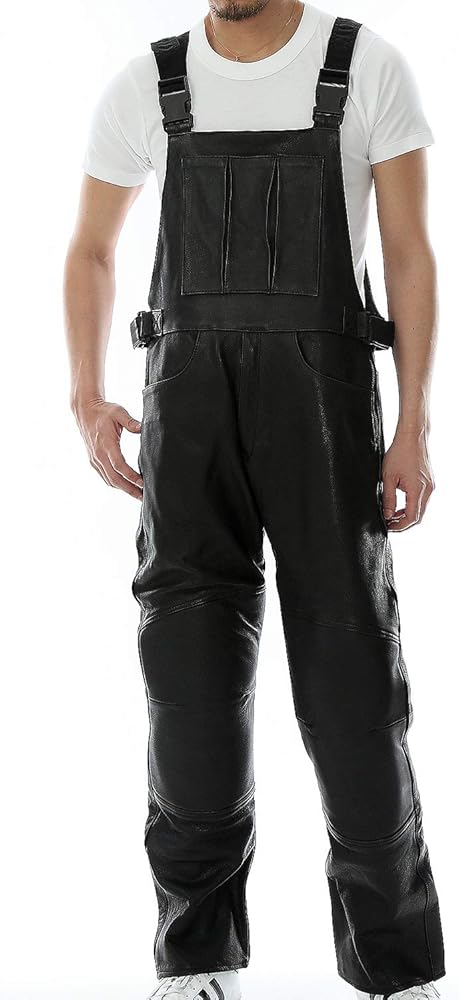 Amazon | [皮の但馬屋] Mo-LAWS オーバーオール メンズ レザーパンツ