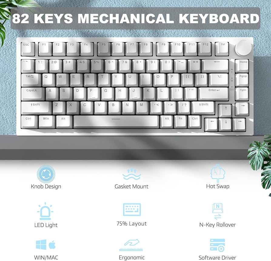 Amazon.com: ATTACK SHARK Ajazz AK820 Mechanical Keyboard with CNC