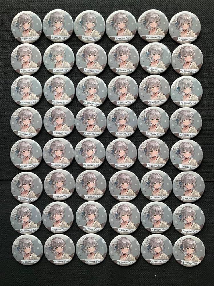 Amazon | 不知火建設 しらけん 白銀ノエル 缶バッジ 48個セット