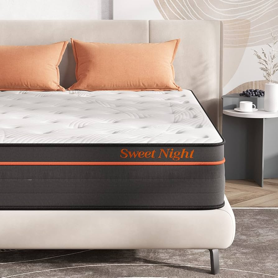 Amazon.com: Sweetnight Queen Size Plush Pillow Top Hybrid Mattress