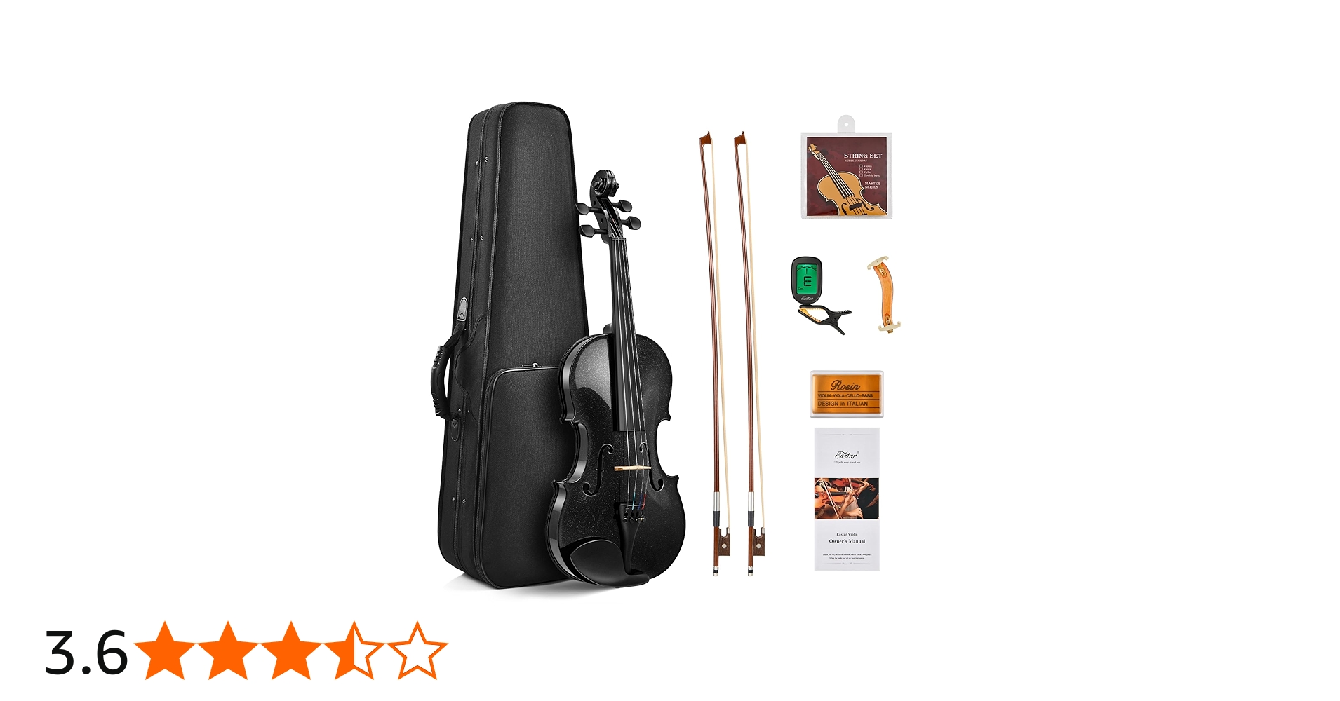 Amazon | Eastar バイオリン ヴァイオリン 4/4 単板 ソリッド