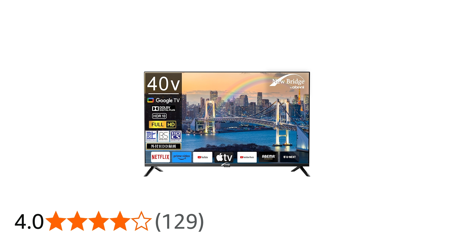 Amazon | NewBridge 40V型 テレビ Google TV 地上波もネット動画も視聴
