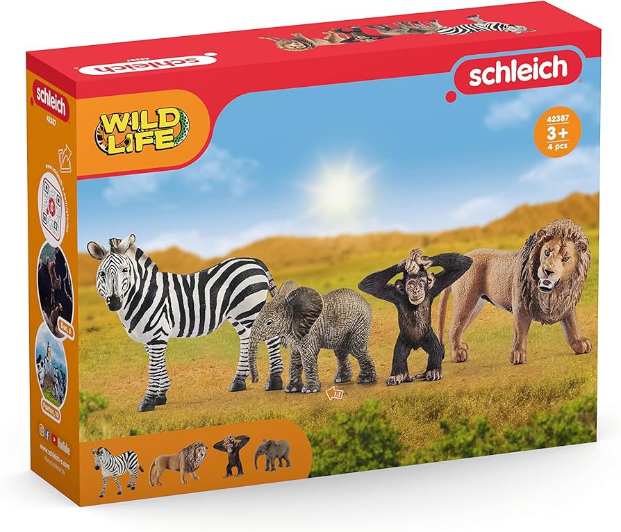 Amazon.com: Schleich Wild Life - 4 PC Safari Animals Figurines Set