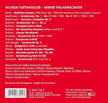 Amazon.co.jp: フルトヴェングラー : ウィーンでの演奏会 1944 - 1954
